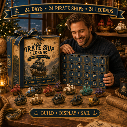 ⏳ Last Day 49% OFF – 🏴‍☠️⛵ Pirate Ship Legends Advent Calendar 2026 | 24 Days of High-Seas Adventure with 24 Unique Mini Pirate Ships 🎄🎁