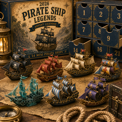 ⏳ Last Day 49% OFF – 🏴‍☠️⛵ Pirate Ship Legends Advent Calendar 2026 | 24 Days of High-Seas Adventure with 24 Unique Mini Pirate Ships 🎄🎁