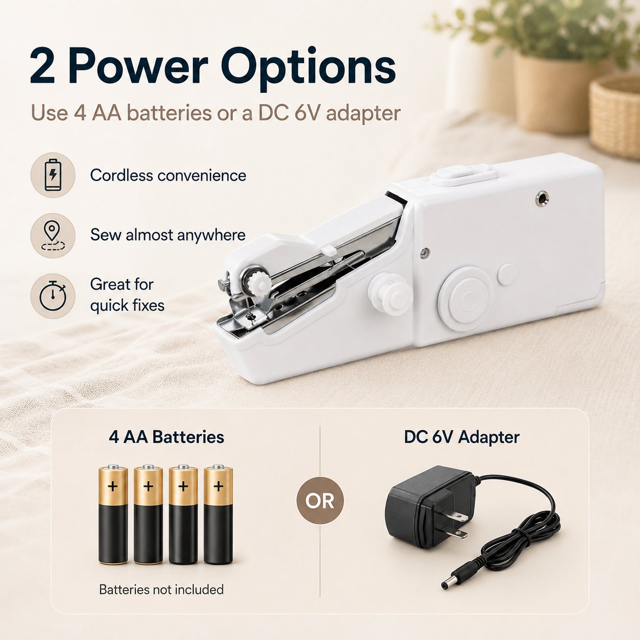 🧵 CRAFT SALE 50% OFF - Portable Handheld Electric Sewing Machine Kit for Beginners