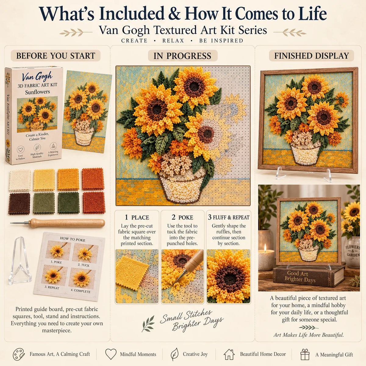 🎨🖼️ Van Gogh 3D Fabric Art Kit | Create Your Own Textured Masterpiece(📦Buy 2 Free Shipping)