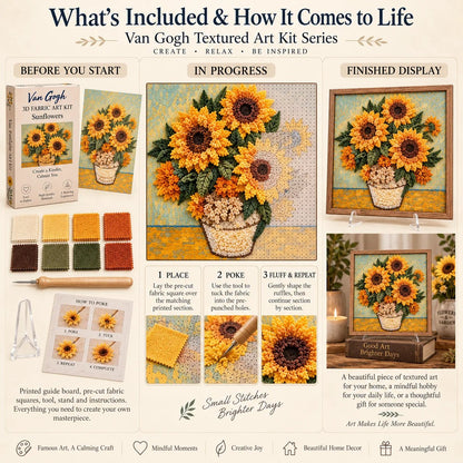🎨🖼️ Van Gogh 3D Fabric Art Kit | Create Your Own Textured Masterpiece(📦Buy 2 Free Shipping)