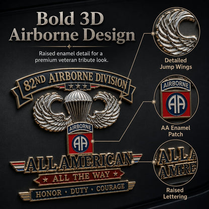 🪂U.S. Army 82nd Airborne Division Tribute Metal Car Emblem