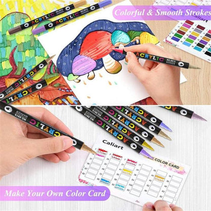 🎉🔥49%OFF - Dual Tip Acrylic Paint Pen Marker - 24/48/72 Colours