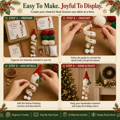 🔥 LAST DAY 49% OFF – 🎄Cozy Gnome Crochet Ornament Kit Collection | Premium Soft Yarn, Complete Crochet Tools & 9 Charming Designs 🧶✨
