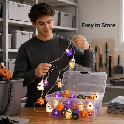 3D Character‐Themed Halloween String Lights|Bring Vivid Festive Glow to Your Halloween Party & Trick‐or‐Treat Night