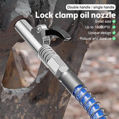 🔥HOT SALE🔥Strong Lock on Grease Couplers with Spring Flex Hose