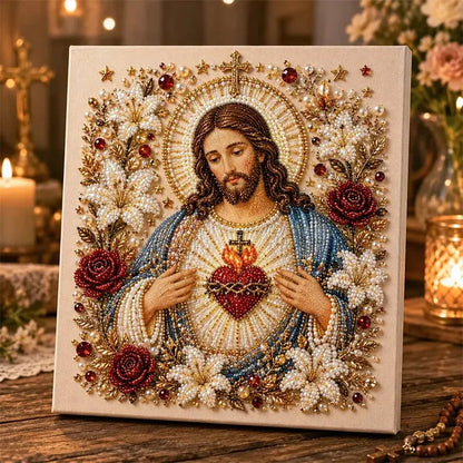 ✝️DIY Jesus Pearl Art Kit | 3D Pearl-Style Christian Artwork for Prayer Corners & Faith Gifts