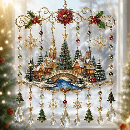 Handmade Christmas Stained Glass Window Hanging