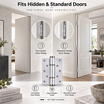 🚪 5' Hydraulic Self-Closing Door Hinge — Dual-Adjustable Soft-Close Design