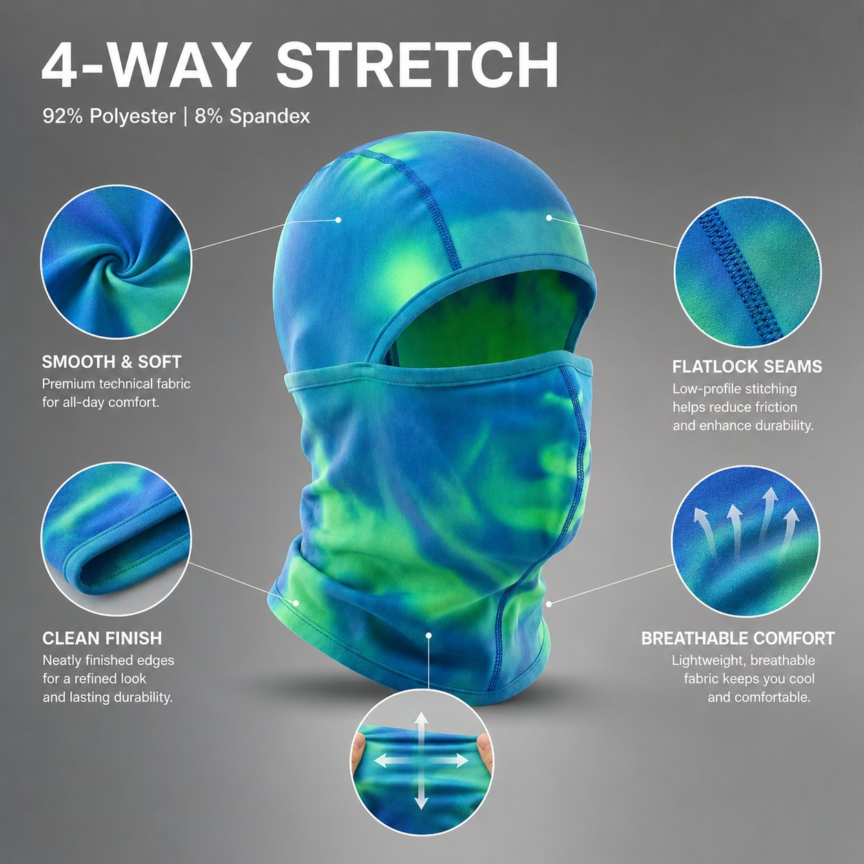 Outdoor Gradient Temperature-Sensitive Color-Changing Balaclava