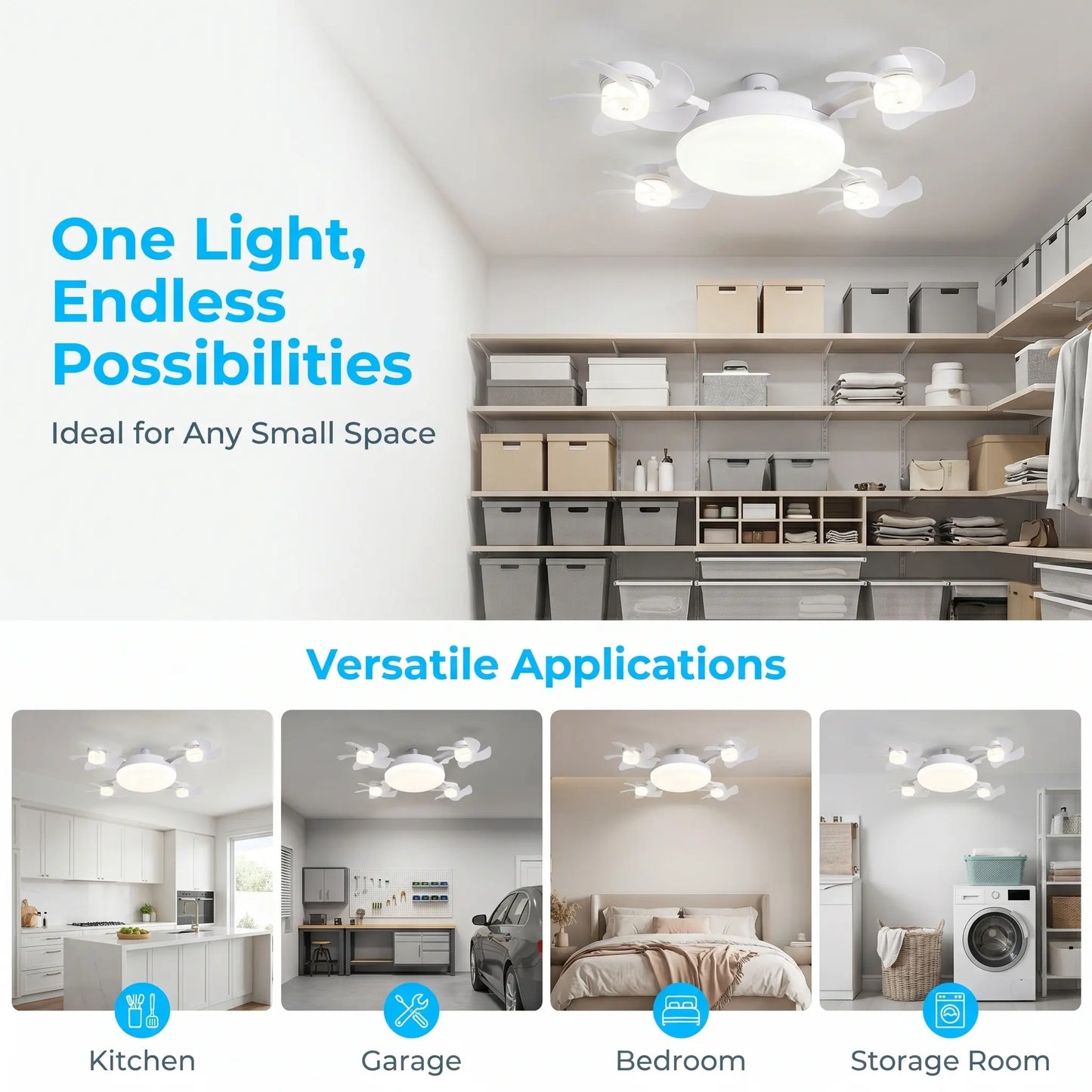 🔥2026 New E27 2-in-1 Fan Light | Silent Remote LED Cooling Combo