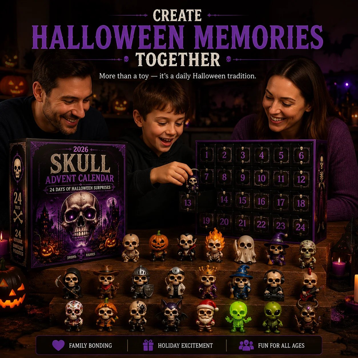 2026 Skull Halloween Advent Calendar – 24 Collectible Characters