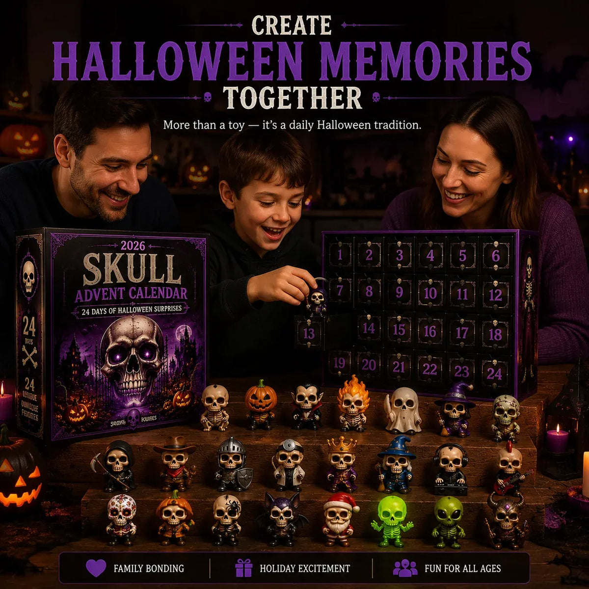 Skull Halloween advent calendar collection