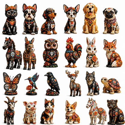 Día de Muertos Animals Advent Calendar 2026 – 24‑Day Folk Art Animal Figurine Collection | 24 Unique Collector‑Grade Miniatures
