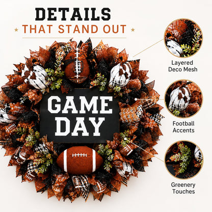 🏈 Handmade Style Football Wreath – Add Game Day Energy To Your Home