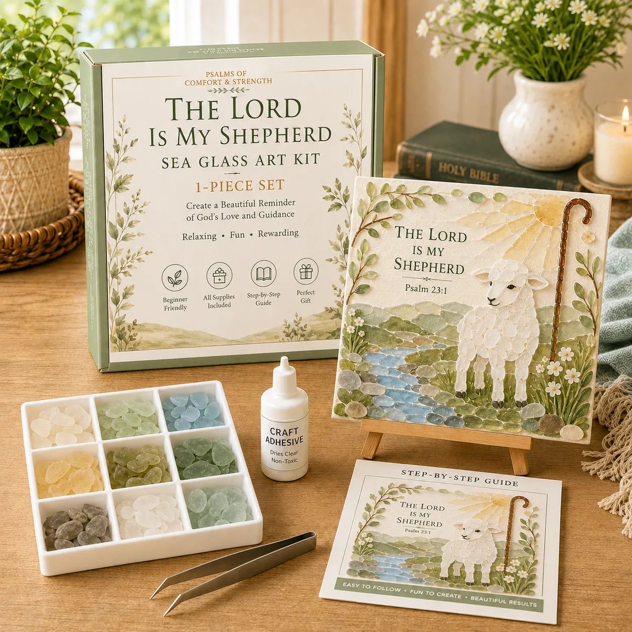 🎉 ✝️ Psalms of Comfort & Strength Sea Glass Art Kit