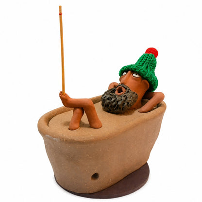 Lazy Bath Man Incense Burner 🛁🧘