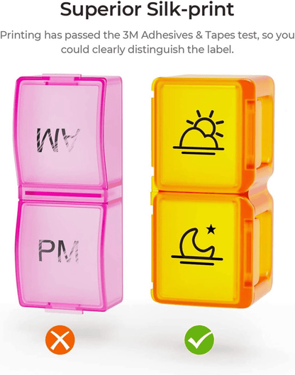 🎉💊 Monthly AM/PM Pill Organizer – Twice-a-Day Medicine & Vitamin Storage with Stickers