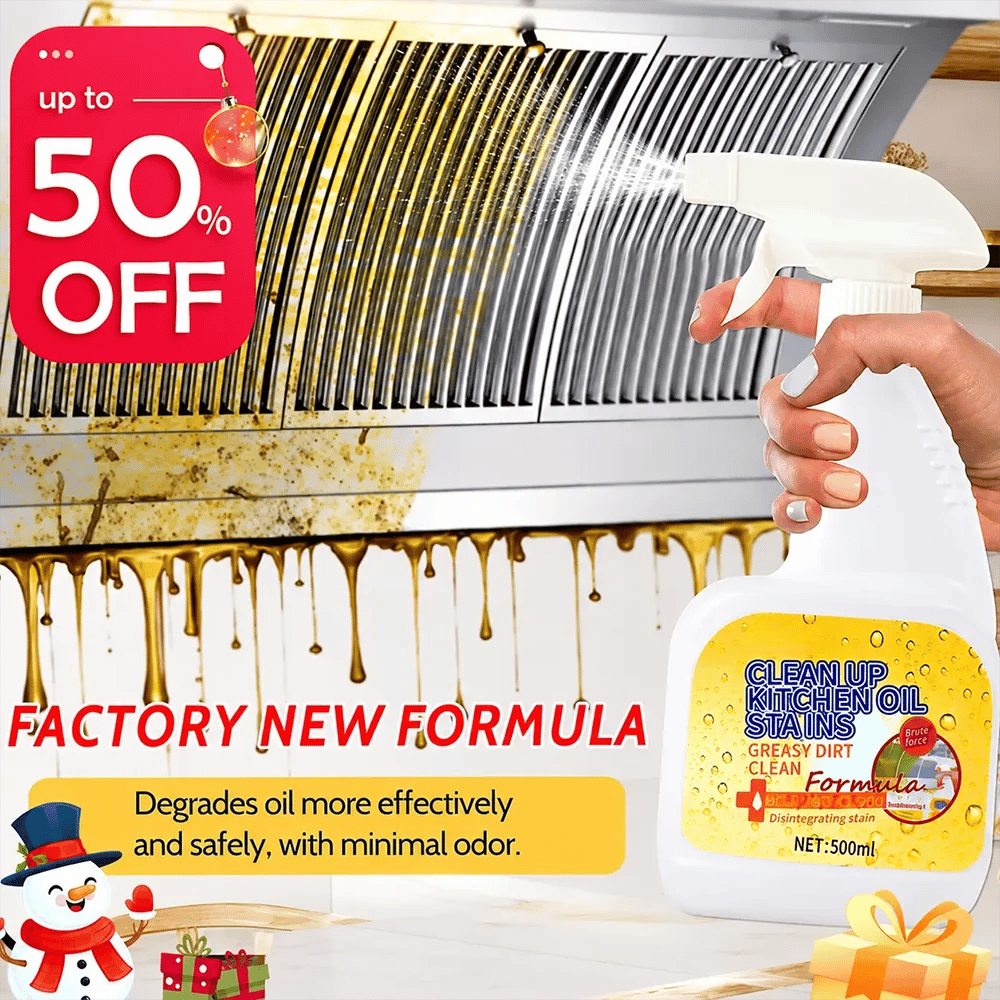 🔥 50% OFF!🫧Heavy Duty Kitchen Degreaser Spray Lasting Effect Heavy Oil Cleaner Stain Removal Liquid for Kitchen