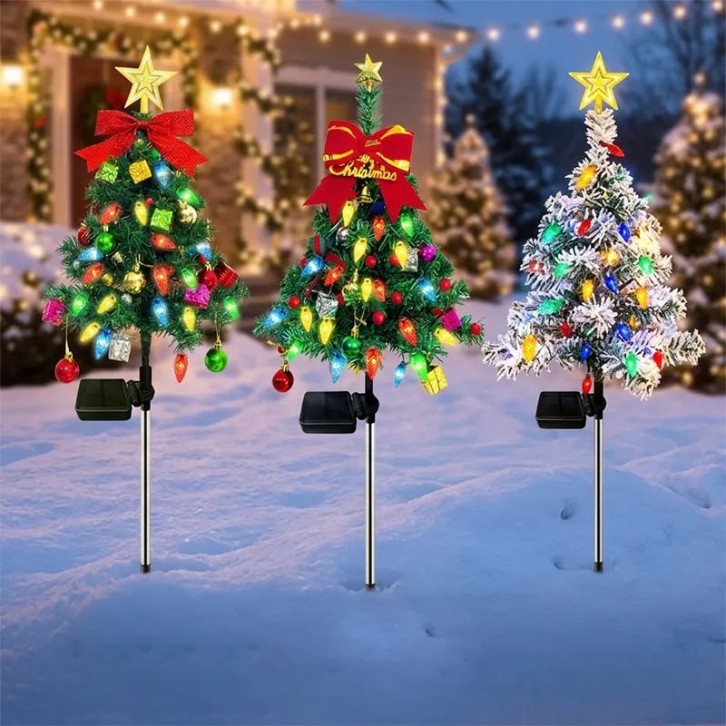 🎄 Solar Christmas Tree Path Lights | 5 Outdoor Styles