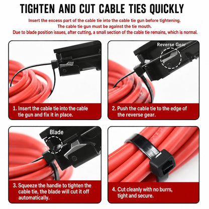 Nylon Cable Tie Tensioning Tool - Adjustable Zip Tie Tightener & Cutter