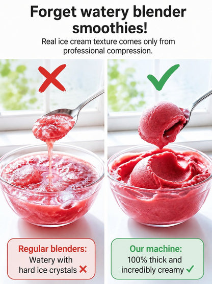 Fully automatic ice cream machine, homemade ice cream at the touch of a button – guaranteed without errors