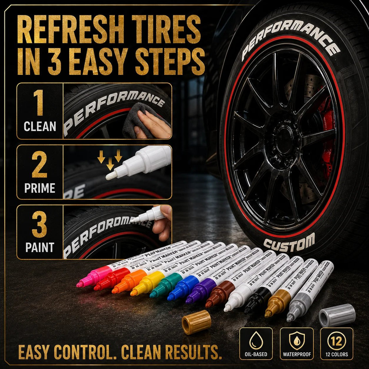 Oil‑Based Waterproof Tire Paint Marker