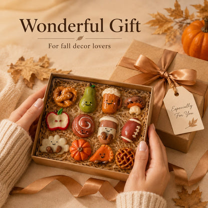 Fall Cute Character Polymer Clay Fridge Magnets 🍂🥧