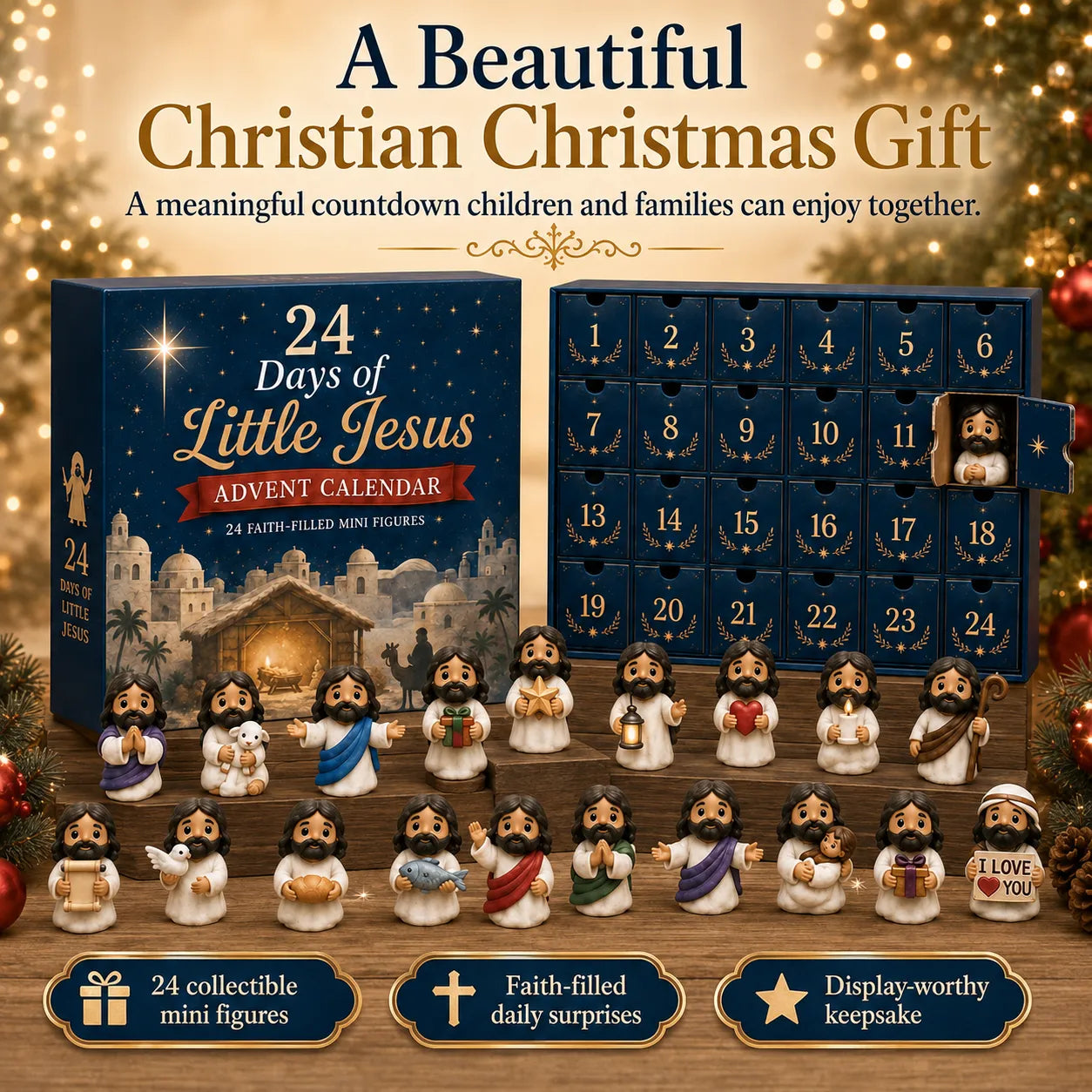 ✝️24 Days of Little Jesus Advent Calendar – 24 Unique Faith-Filled Christmas Surprises✨