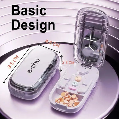 Adjustable Pill Cutter with Storage for Precise Dose Splitting