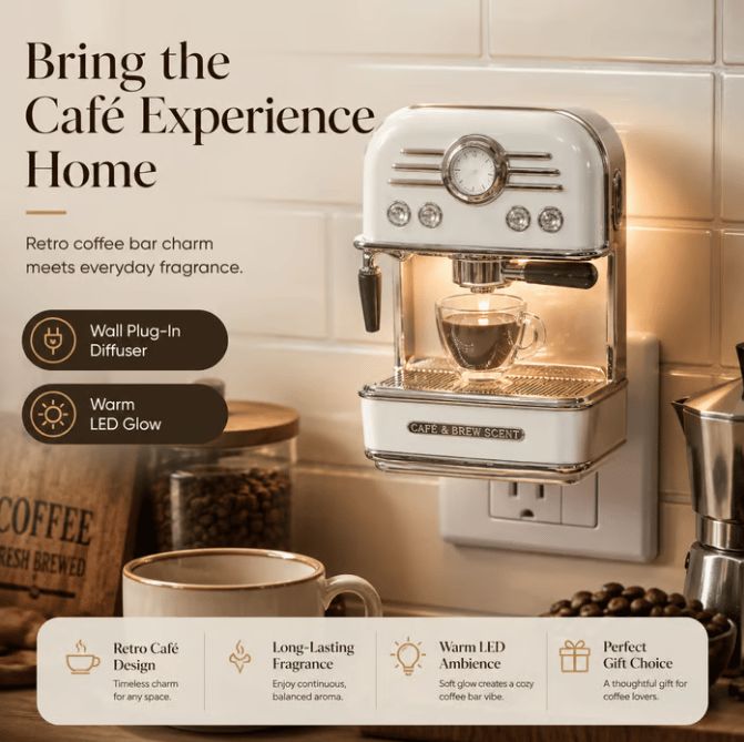 ☕ Retro Espresso Machine Plug-In Diffuser