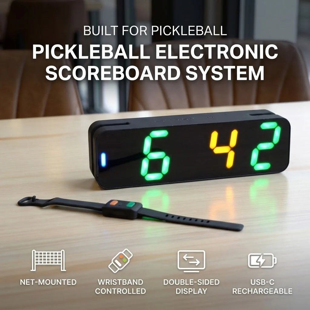 🎾 Wristband-Controlled Pickleball Scoreboard — Less Time Counting, More Time Playing