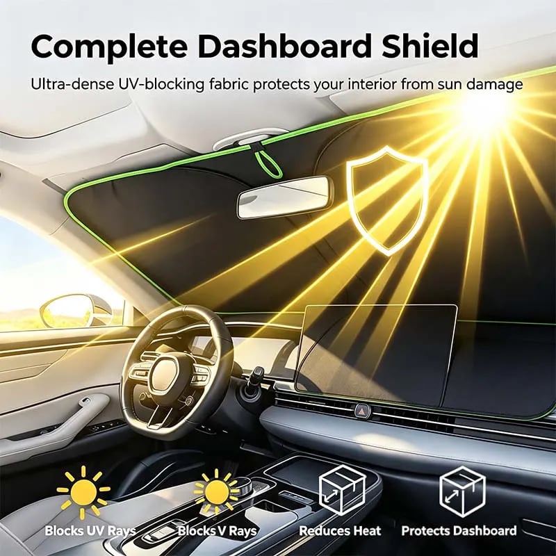 🎉2026 New Portable Heat-Insulating Vehicle Sunshade, Upgraded Thickened Front Window Sun Shade☀️🚗