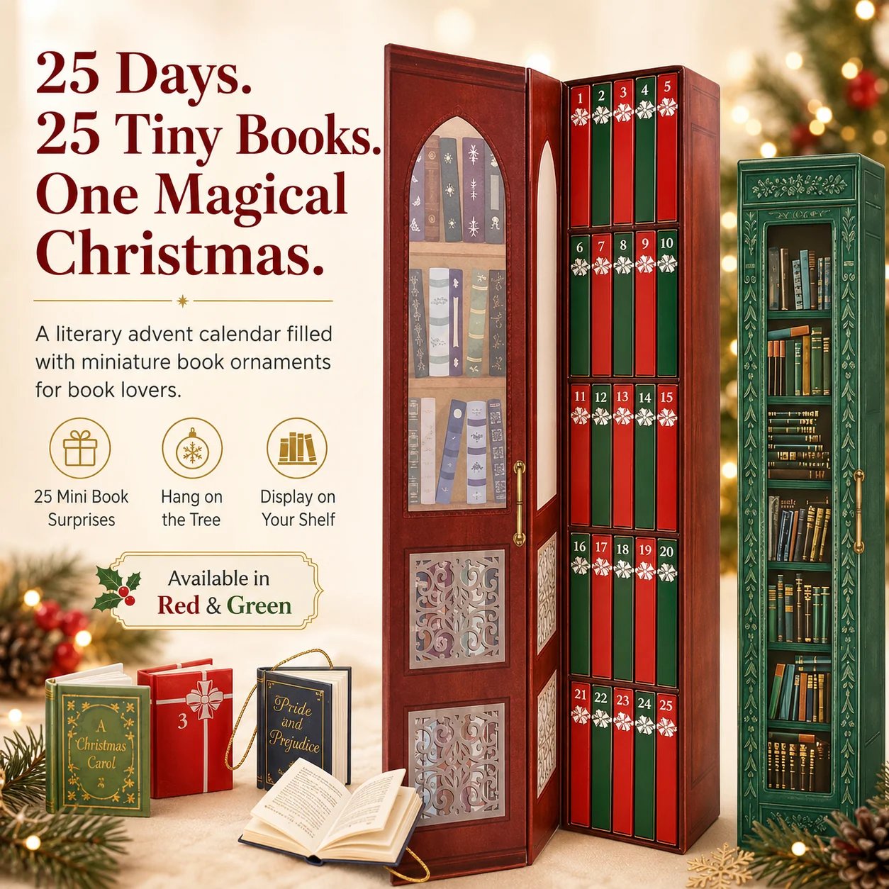 📚 25-Day Mini Book Advent Calendar – 🎁❤️ A Book Lover's Christmas Countdown (📦Buy 2 Free Shipping)