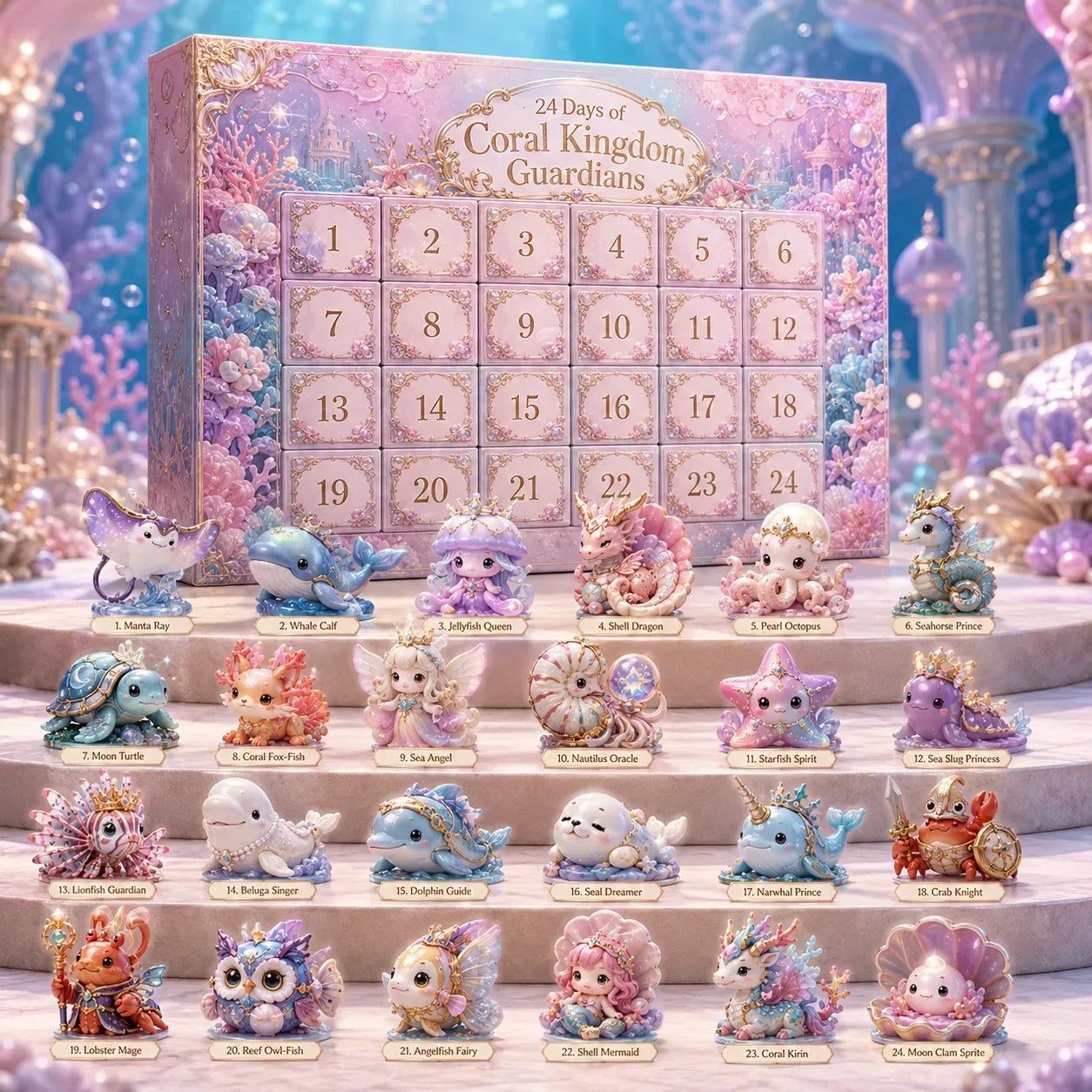 ⏳ Last Day 49% OFF – ✨ 24-Day Fantasy Guardian Advent Calendar Collection | 24 Unique Mini Collectible Characters with 4 Magical Themes for Daily Surprises & Display 🌲🌊