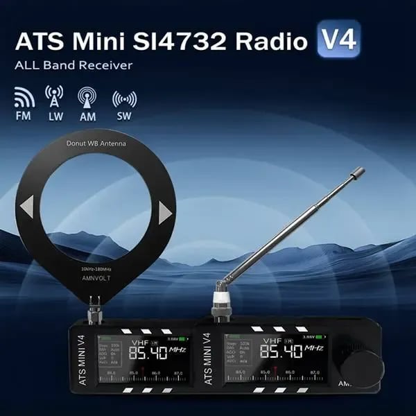 🔥Last Day 49% OFF📻Upgraded ATS Mini V4 Si4732 All Band DSP Radio Receiver