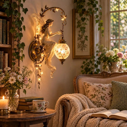 🧚🌸 Fairy Garden Glow Wall Lamp – Whimsical Floral Accent Light for Cozy Spaces