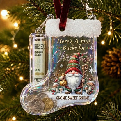 🎄Christmas Stocking-Shaped Money Gift Ornament – “Here’s A Few Bucks” Cash & Coin Holder