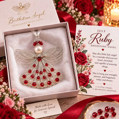 👼 Birthstone Angel Wire Ornament | 12 Month Keepsake Colors