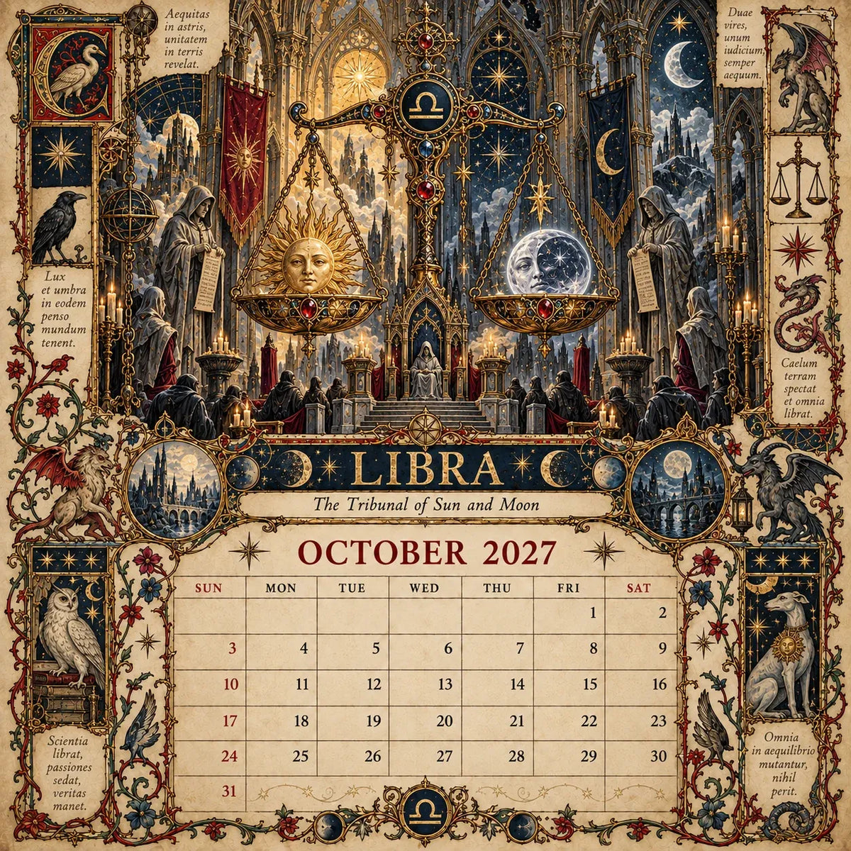 ⏳ Last Day 49% OFF – 🔮 2027 Zodiac Grimoire Desk Calendar | 12 Medieval-Inspired Zodiac Artworks for Astrology & Gothic Art Lovers ✨