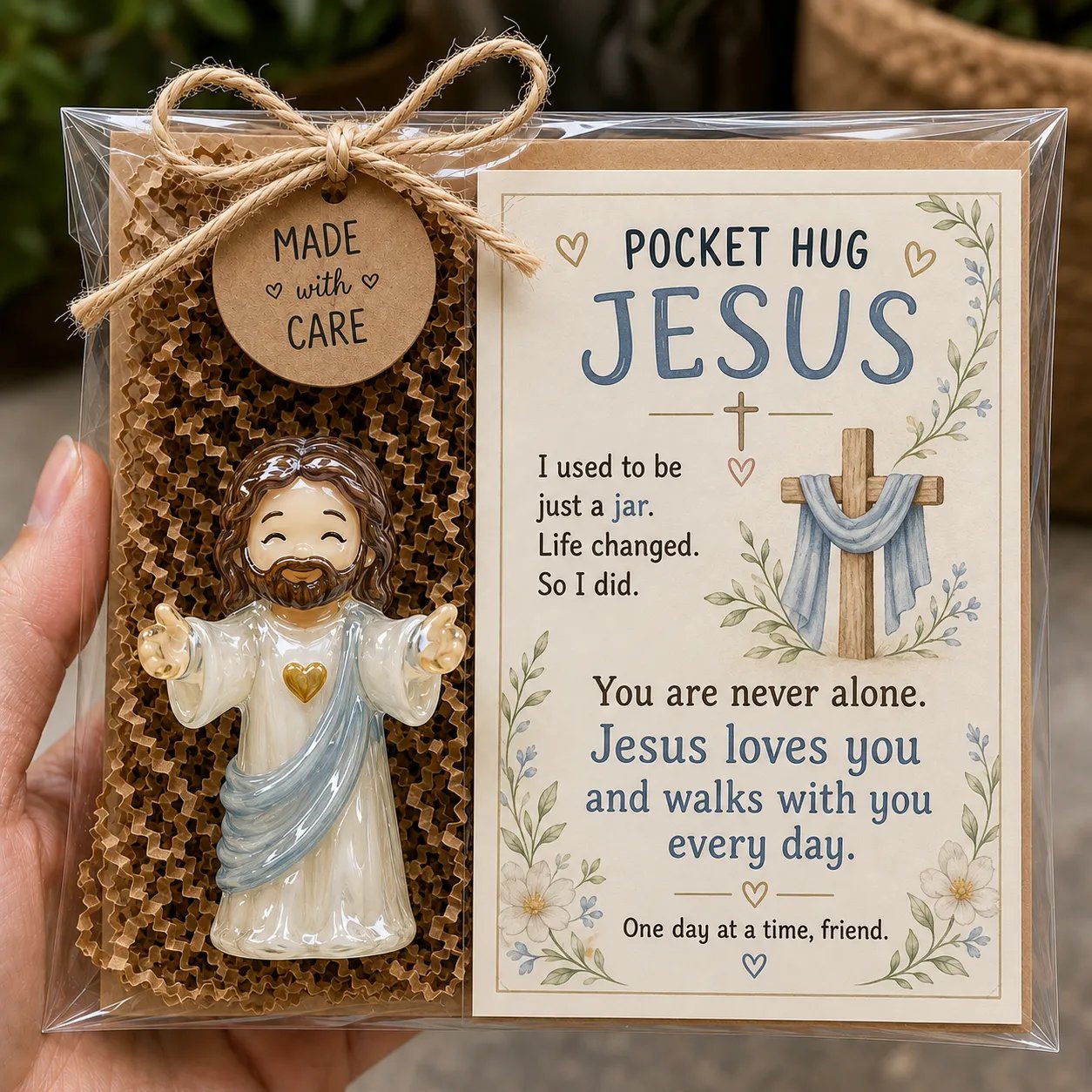 ✝️ Christian Pocket Blessing Keepsake Gift Set Collection | Devotional Figure, Scripture-Inspired Encouragement Card & Gift-Ready Packaging Included 🤍