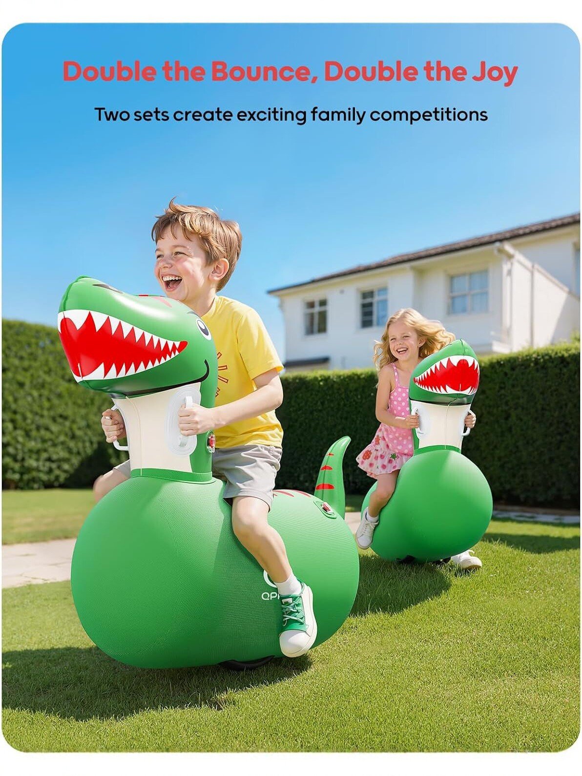 🦖QPAU Inflatable Dinosaur Ride-On Toy for Kids