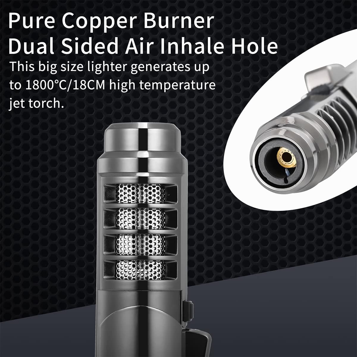 🔥HOT SALE🔥🔥1800°C Jet Torch Lighter,Butane Refillable Windproof Adjustable Flame Intensity