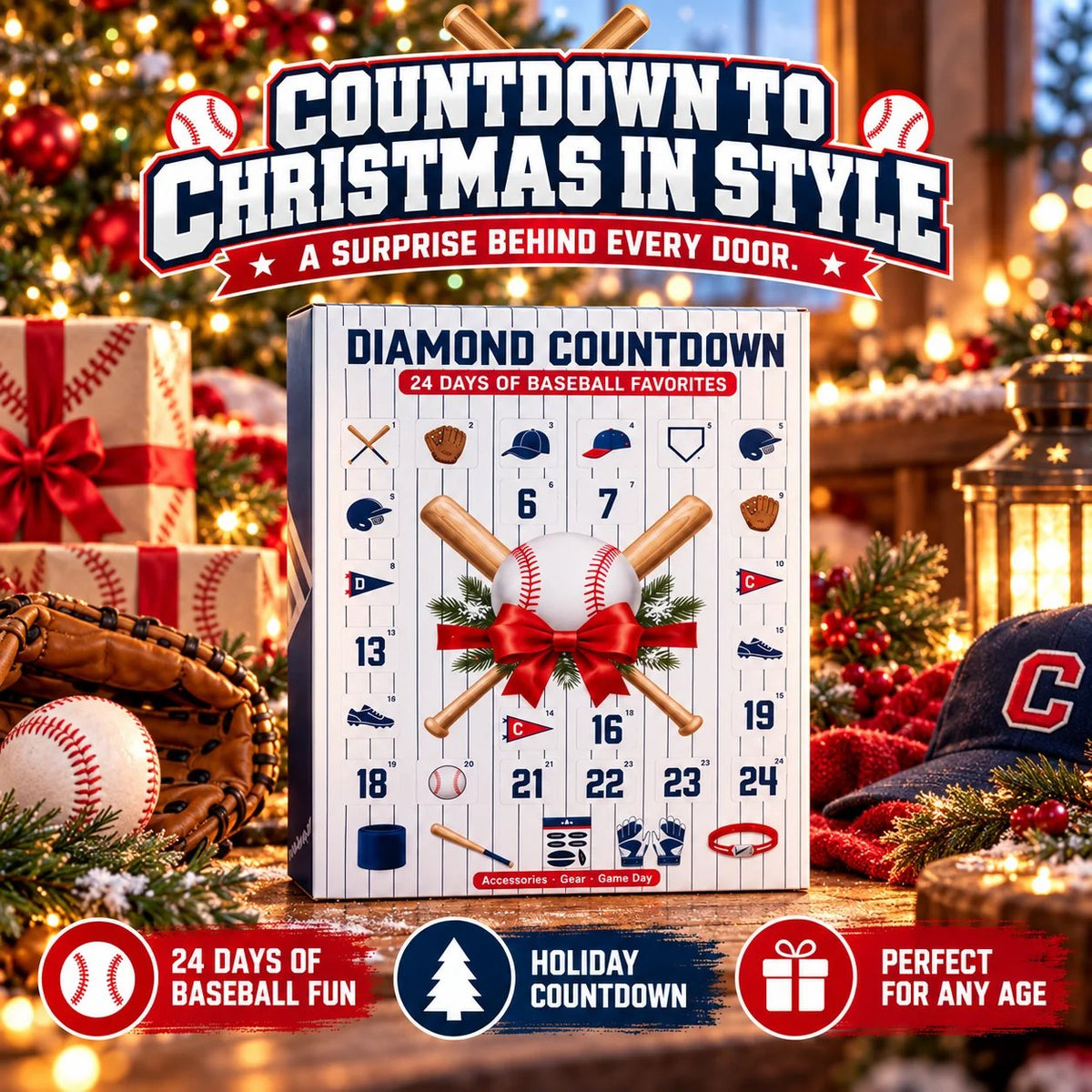 ⚾ Diamond Countdown Baseball Advent Calendar – 24-Day Surprises