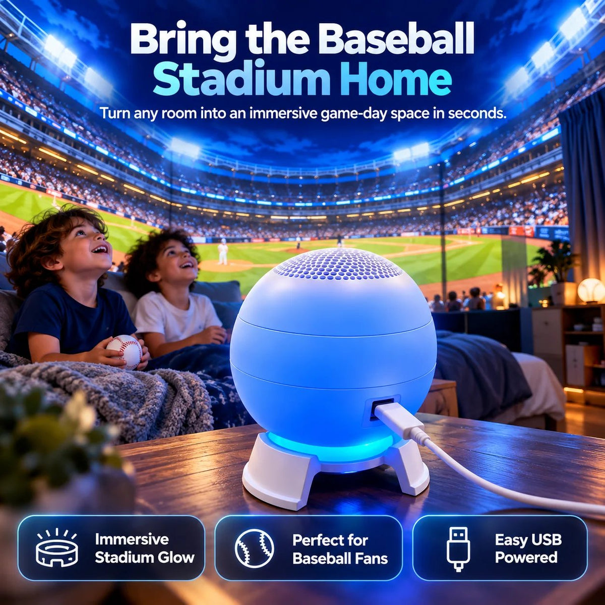 ⚾ Baseball Stadium Projection Light – Game-Day Room Decor