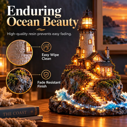 'Coastal Lighthouse' LED light decoration – handmade ornament in a maritime island style