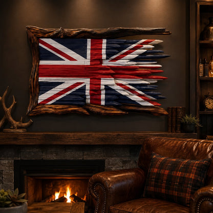 Handcrafted Vintage Wood Flags – 5 Heritage Emblems