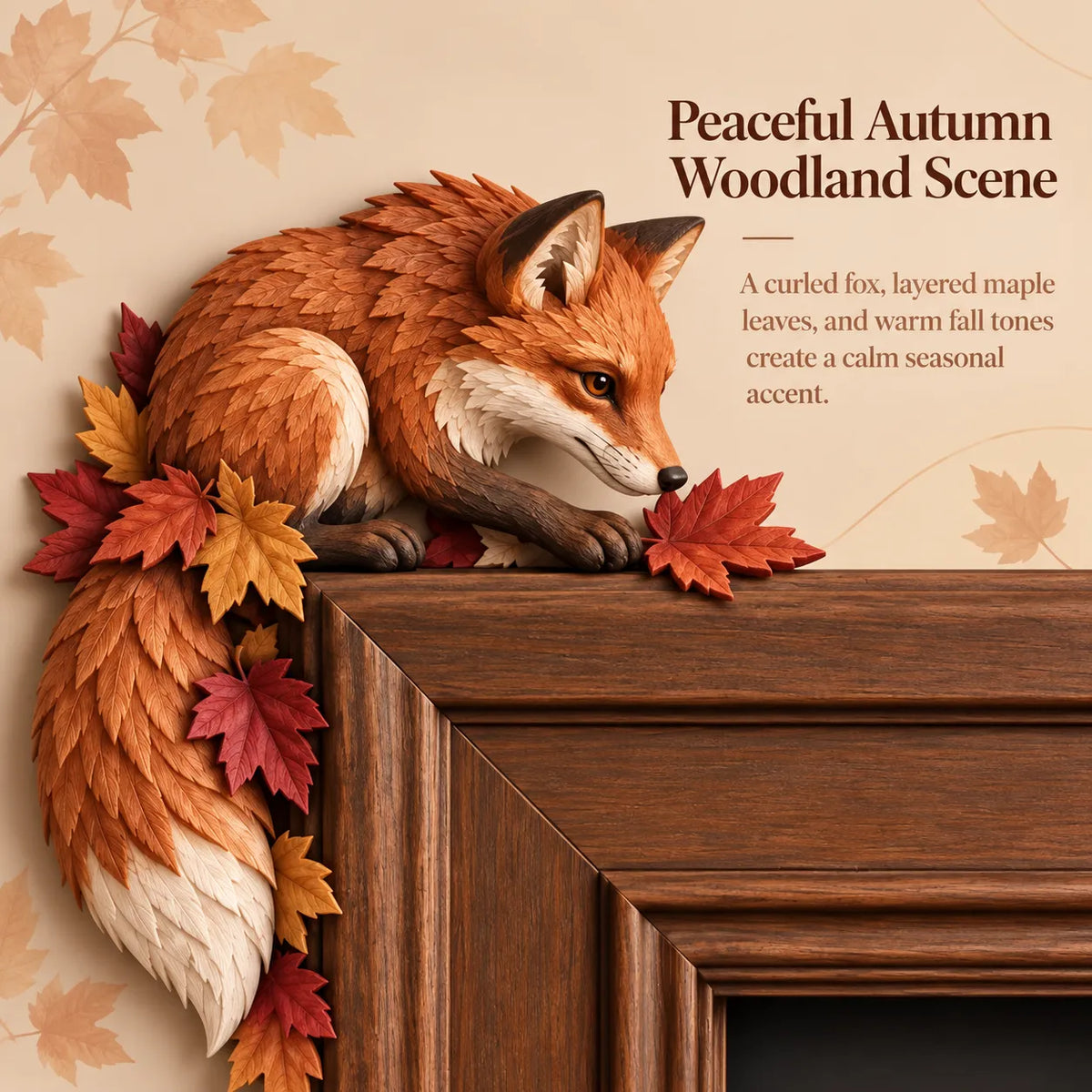 🔥LAST DAY 50% OFF - 🦊Autumn Fox & Maple Leaves Door Frame Corner Decor