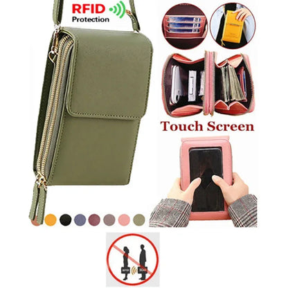 ⏳Only $13.99 Last Day Promotion - ✨RFID Anti-Theft Phone Crossbody – Touchscreen & Multi-Compartment Design📱