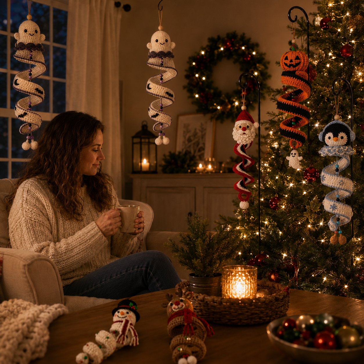 Crochet Christmas Spiral Ornament DIY Kit